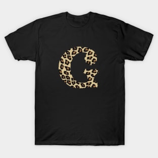 Letter G Leopard Cheetah Monogram Initial T-Shirt